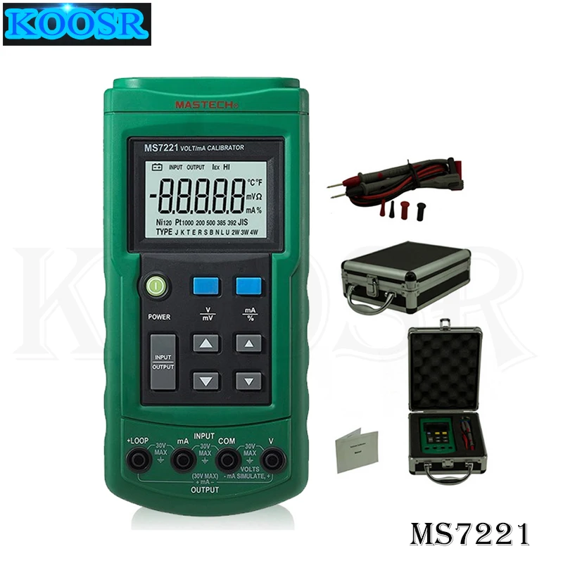 Mastech MS7221 Вольт/мА Напряжение Ток калибратор источник/выход Шаг DC 0-10 В 0-24ма тестер метр