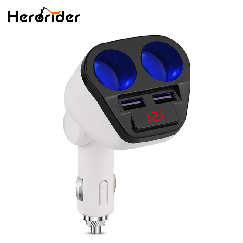 

Herorider 12V 24V 120W Auto Car USB Car Cigarette Lighter Adapter Socket Splitter Converter Car Voltage Diagnose Display