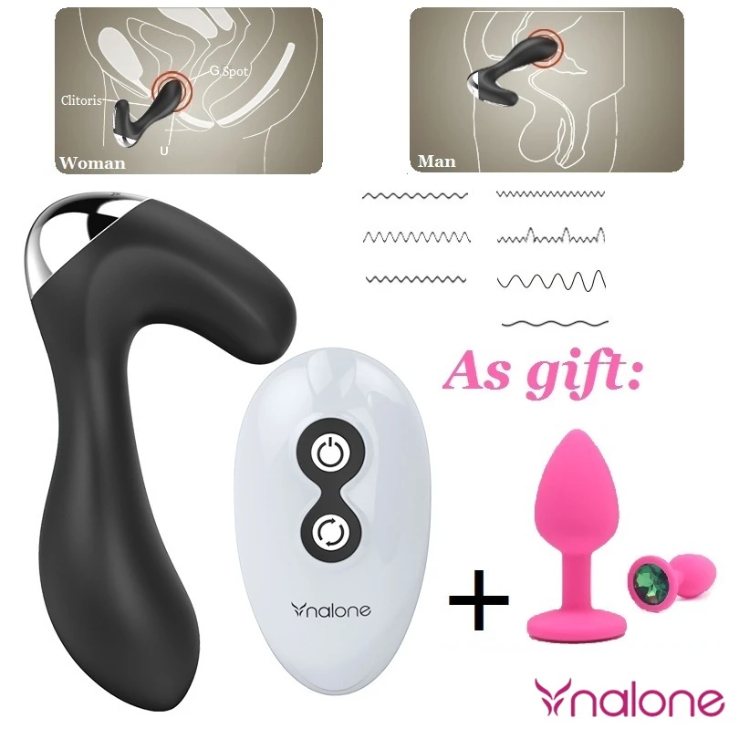 Nalone-XY Silicone/ Metal Butt Plug Wireless Remote Control Vibrator Anal Sex Toys for Men Gay Male Postate Massager |