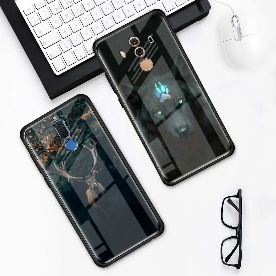 Чехол из закаленного стекла с изображением животных оленя льва Для huawei P30 Pro P10 P20 P30 Lite mate 10 20 Pro Honor 20 Pro 8X