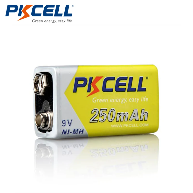 10 шт./лот PKCELL Ni MH 9V 250mAh аккумуляторная батарея заменить на 6LR61 E22 MN1604 522 6f22 для