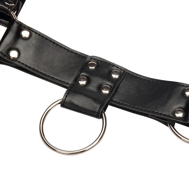 Черный кожаный мужской ремень-портупея фетиш бондаж для тела ремни сексуальный