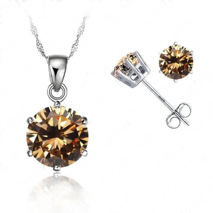 Комплект из колье и серёг серебра 925 пробы 18 дюймов|necklace mlb|necklace kitearring necklace set |
