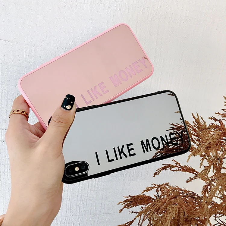 Мне нравится Money Mirror Phone Чехол для iPhone Xs Max Xr чехол 2018 мягкий из ТПУ защитный 6 6s 7 8 Plus