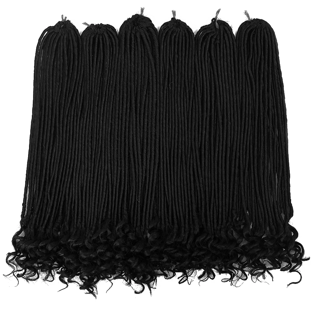 YXCHERISHAIR прямые Faux locs с вьющимися заканчивается волос Синтетические длинные 18 дюймов богиня искусственные локоны в стиле Crochet волос