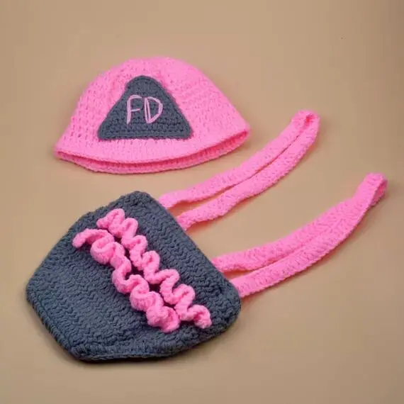 Модная FD пожарная вязаная крючком Одежда для новорожденных теплая детская шапка