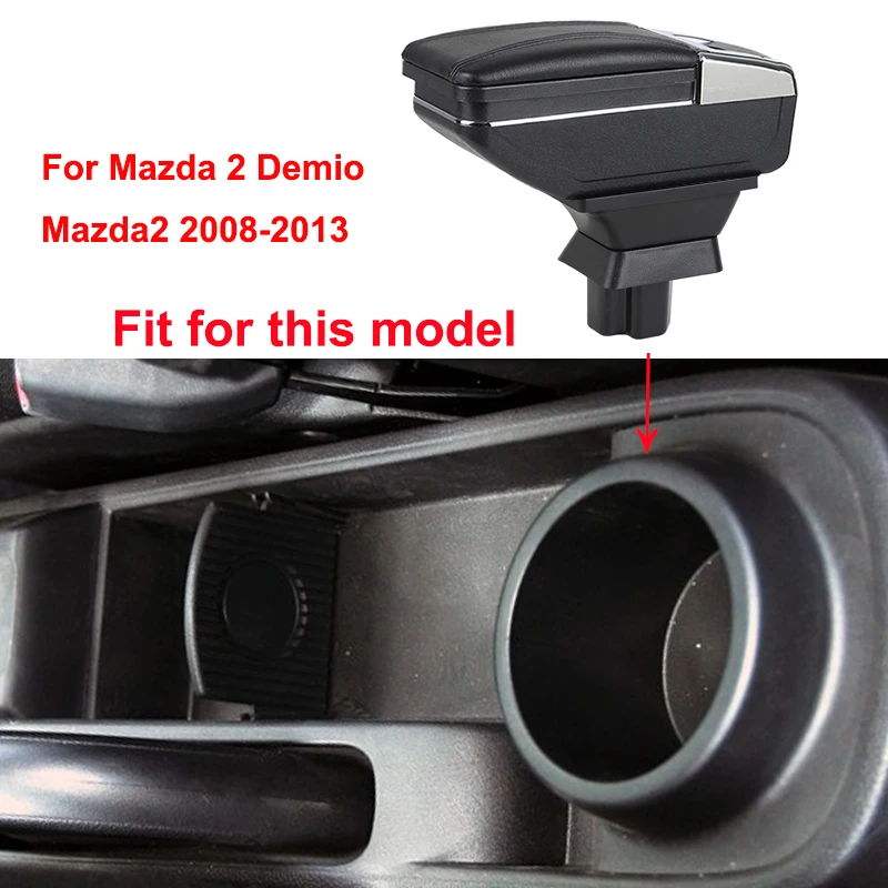 Автомобильный подлокотник коробка для Mazda 2 Demio dzda2 2008-2013 из искусственной кожи центральный магазин содержимое коробка с подстаканником Продукты автомобиля-стиль