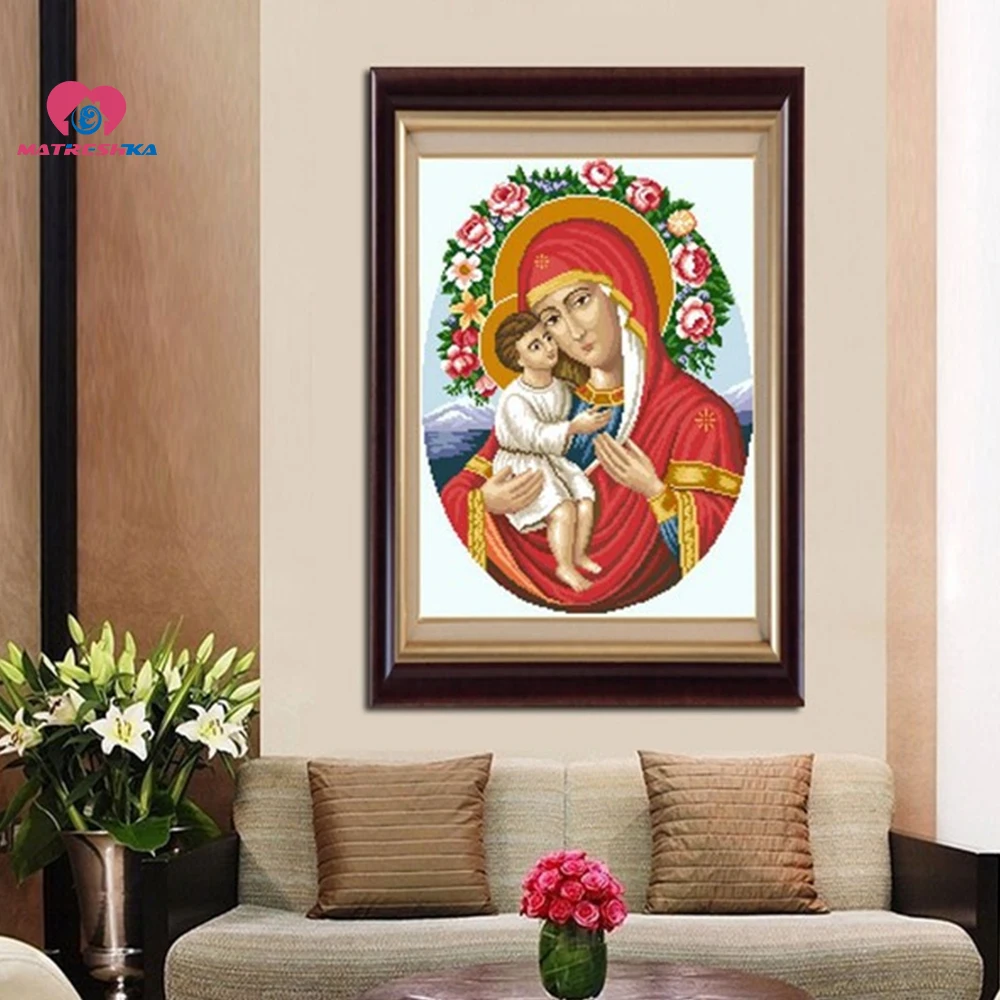 39cm*52cm Accurate printed Beads embroidery Madonna and Child Religion series complete beadwork handmade diy beads | Дом и сад