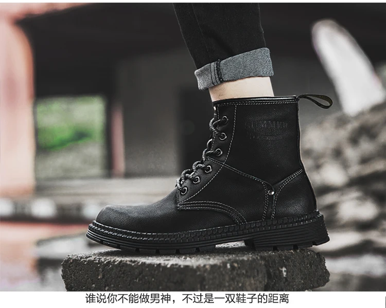 Doc Dr martins/ботинки мужские зимние теплые модные ботильоны обувь с высоким берцем мужские ботинки-дезерты Большие размеры 38-47, зимние ботинки