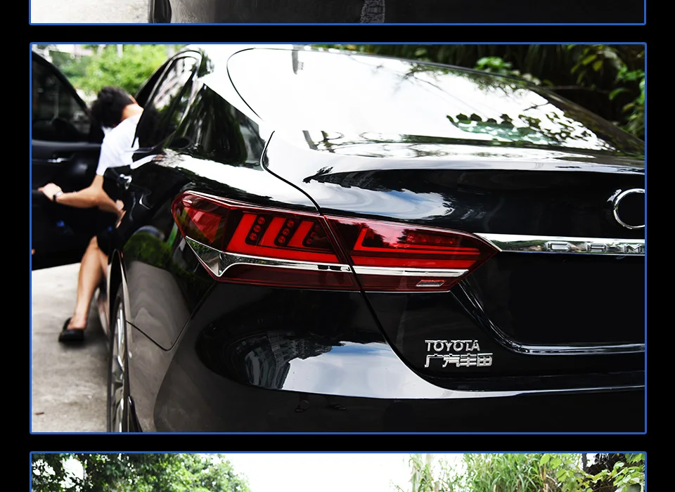 4 шт. автомобильный Стайлинг для Camry задние фонари Camry светодиодный задний фонарь DRL+ Динамический сигнал поворота+ тормоз+ задний фонарь