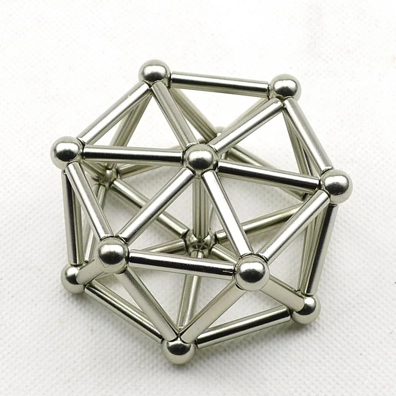 63 шт. магнитные стержни и мяч DIY строительные блоки для детей креативные