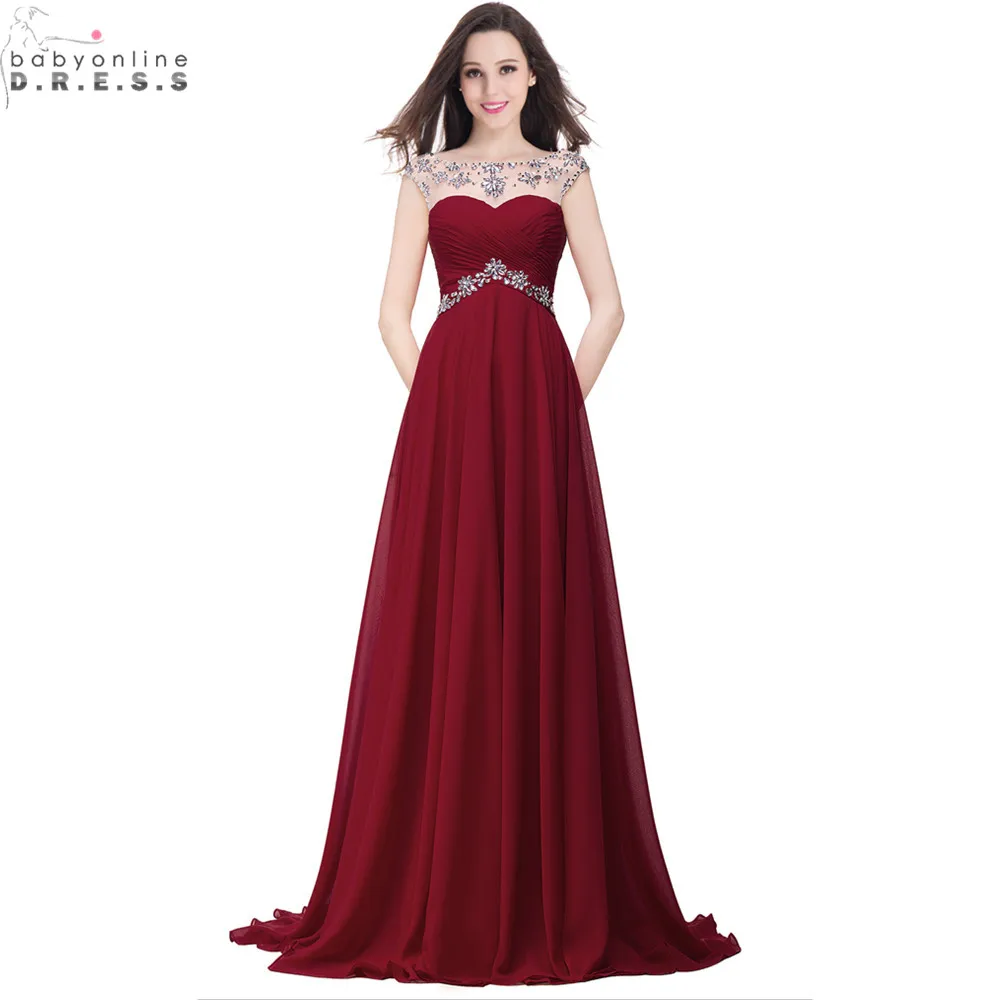 Дешевое длинное платье для выпускного вечера с бисером и кристаллами|prom dresses 2017|red