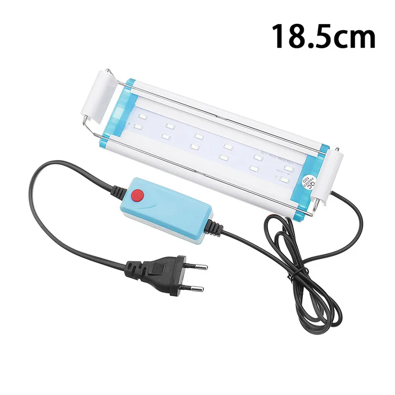 19-60 см светодиодный светильник для аквариума с кронштейнами 5730SMD Blub синий+ белый Регулируемый корпус из алюминиевого сплава AC220V - Цвет: 18.5CM