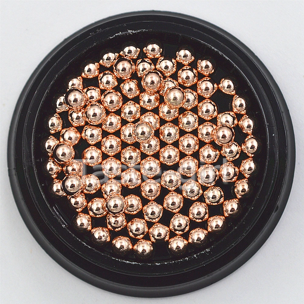 

2 pots Mini Steel Ball Caviar Bead 3D Nail Decoration 3.0mm Gold Silver Champagne black Studs Manicure Nail Art round Decoration