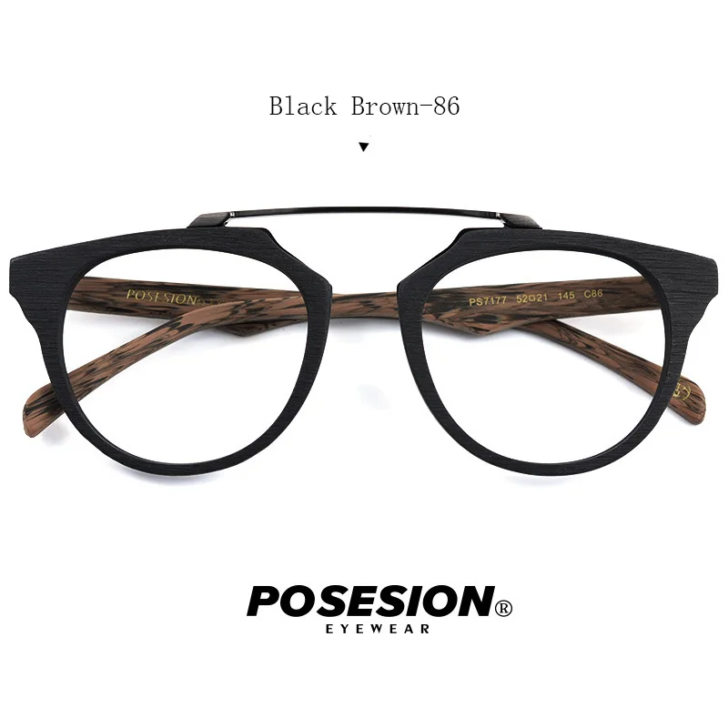Black Brown POSESION, винтажная оправа для очков, для мужчин и женщин, оптические очки по рецепту, оправы с прозрачными линзами, для мужчин и женщин - Цвет оправы: Black Brown