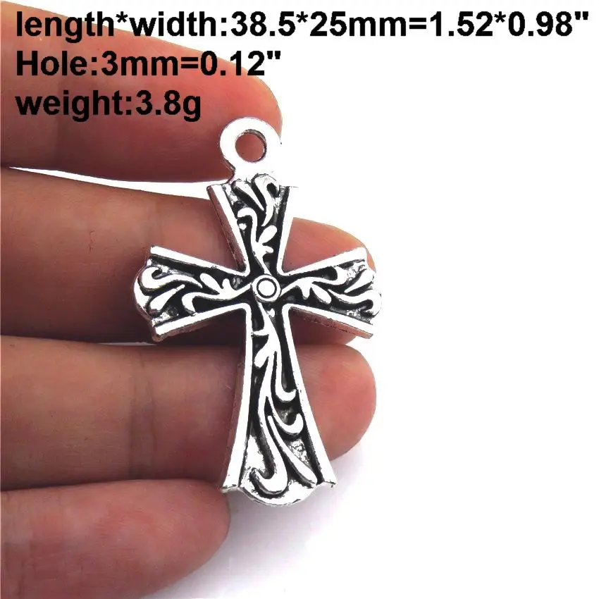 No47-2pcs 21714 Винтажный серебряный крест, крылья Иисуса, подвески, Подвески для изготовления ювелирных изделий, ручная работа, подвески, сделай сам, ожерелье, No25-48 - Окраска металла: No47-2pcs