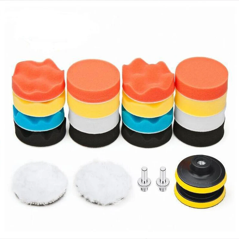 

New 8pcs 3 4 5 6 7Inch Sponge Polishing Waxing Buffing Pads Kit Set Compound For Auto Car