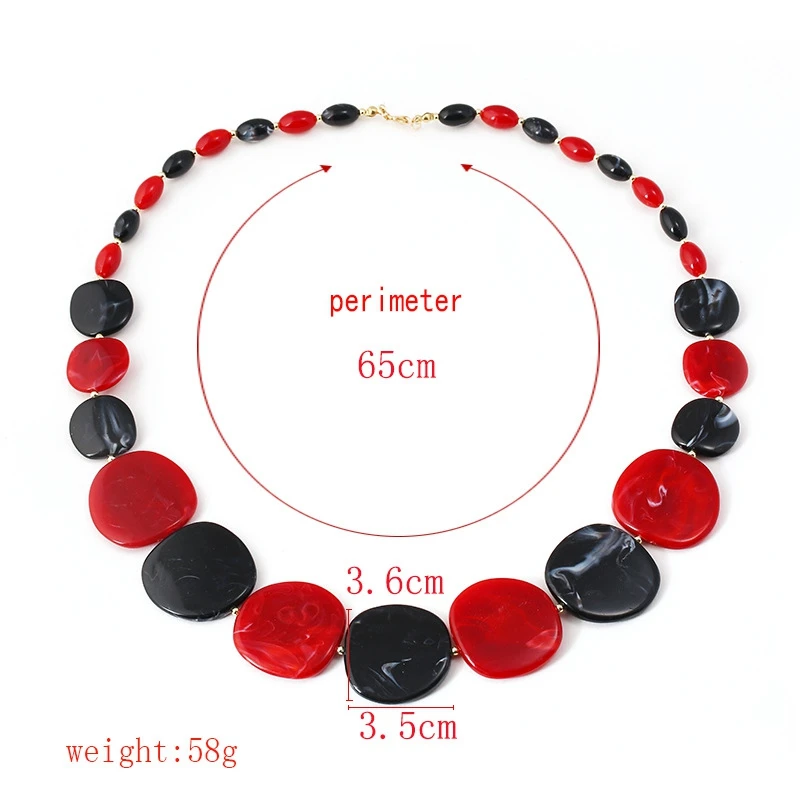 New Maxi Statement Long Beads Necklaces Collier Fashion Acrylic Geometric Pendant Collar Necklace for Women | Украшения и