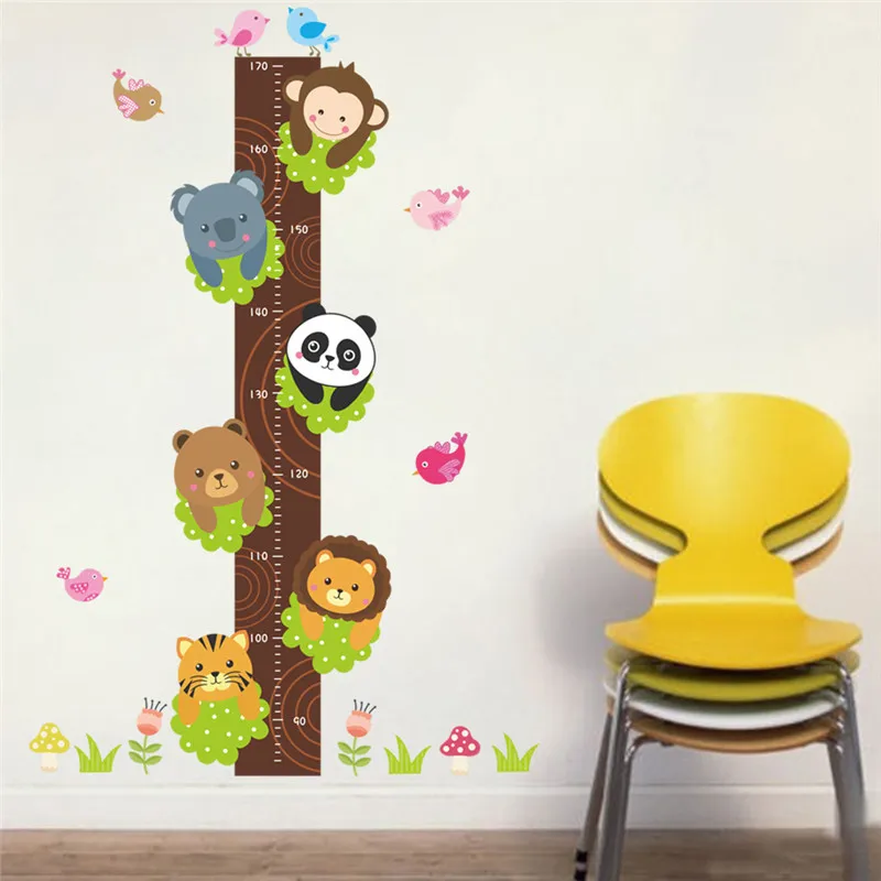 Настенная Наклейка с изображением леса животных Льва обезьяны панды медведя