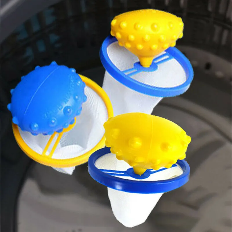 3X/набор плавающая машина для удаления волос мытья сетчатый мешок случайный цвет