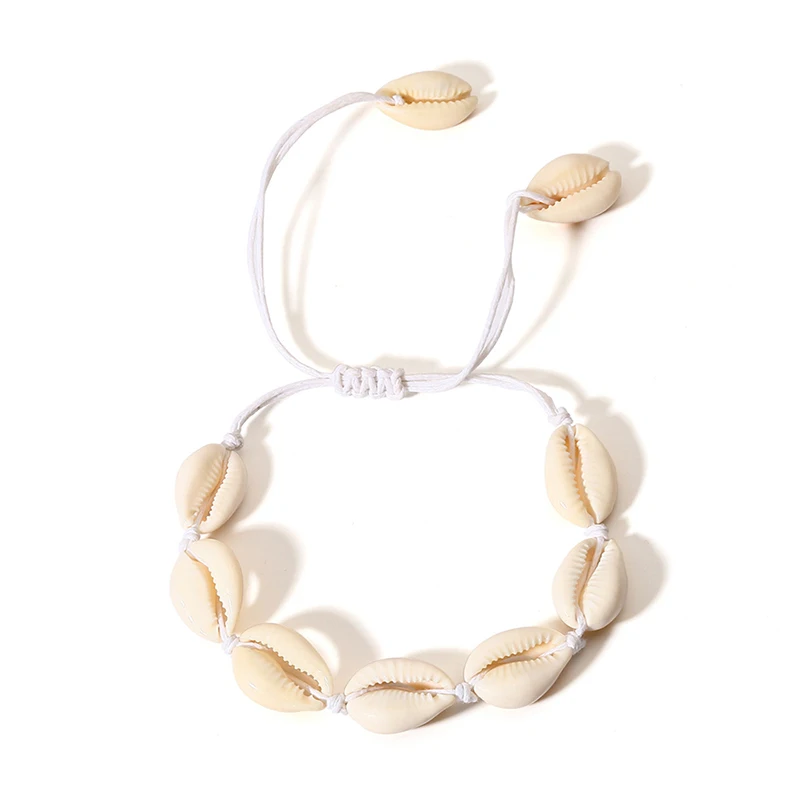 Trendy Real Cowrie Shell Rope Bracelet Woman Handmade Adjustable Boho Jewelry Accessory Bijoux for Christmas Gift Lover | Украшения и