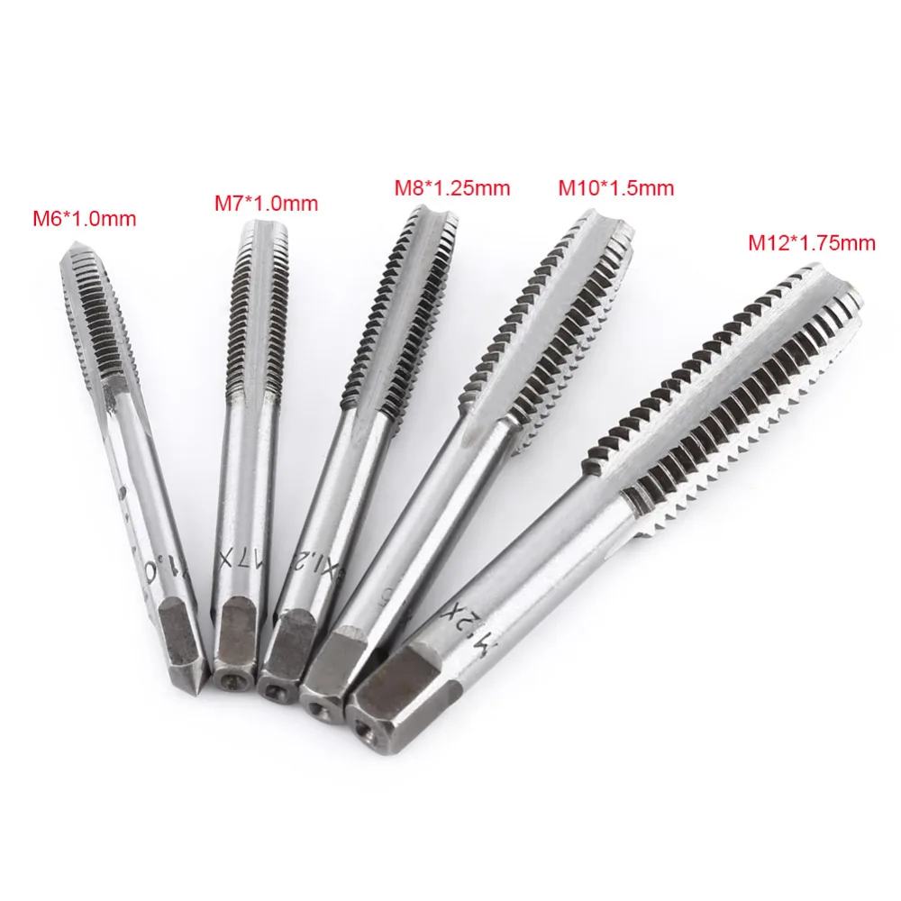 6 шт. рука Метчик WrenchTap комплект M6/M7/M8/M10/M12 прямо рифленый резьбе метрической