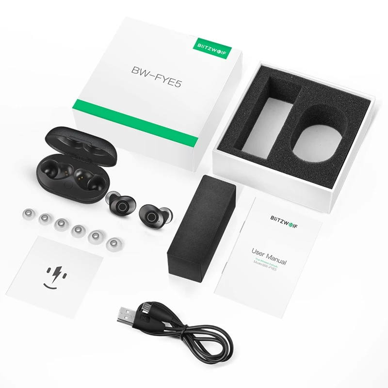 Стереонаушники вкладыши BlitzWolf TWS bluetooth 5 0 мини невидимые беспроводные