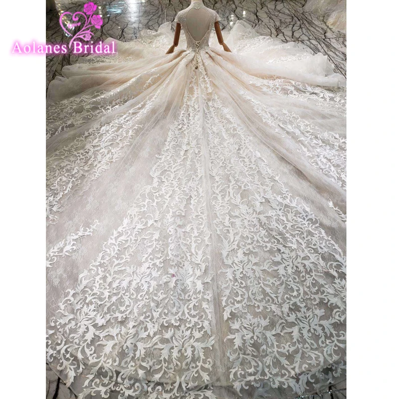 Suppler, роскошное свадебное платье с длинным шлейфом, топ, Vestido De Noiva, соборный поезд, полный рукав, 3d кружево, бисерное бальное платье, свадебное платье