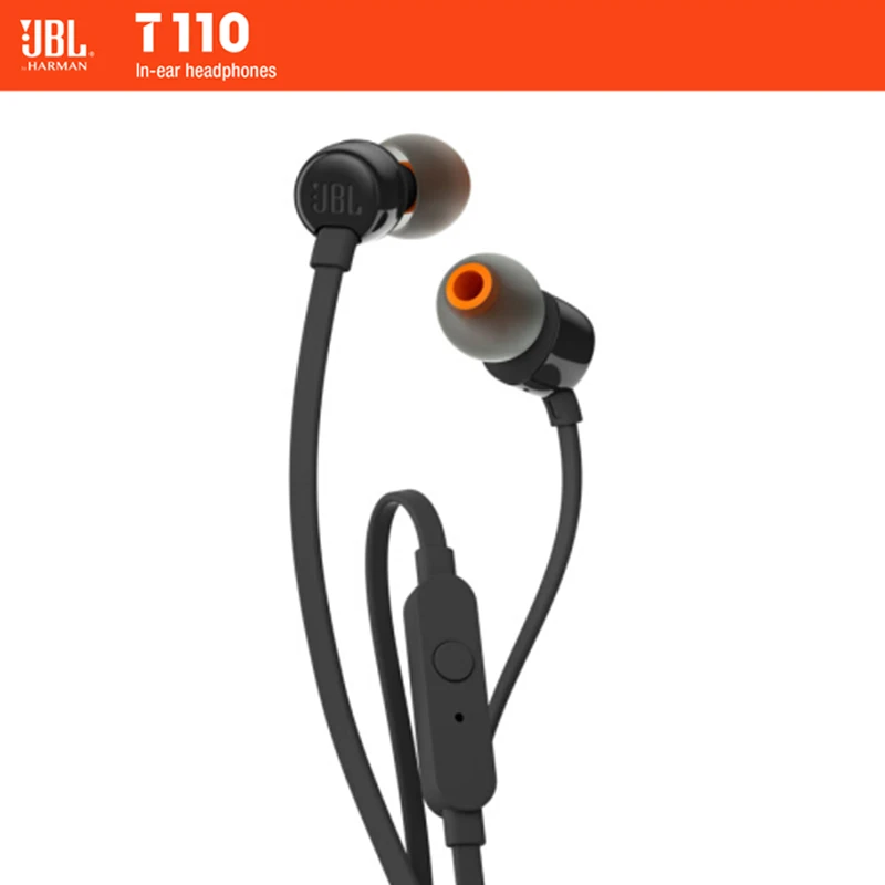 JBL T110 оригинальные наушники вкладыши спортивные музыкальные чистые Hi Fi басы