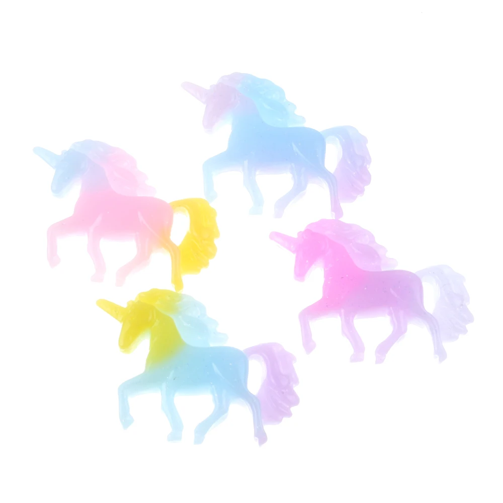 20 шт. градиентные полимерные украшения в виде единорога с плоским основанием