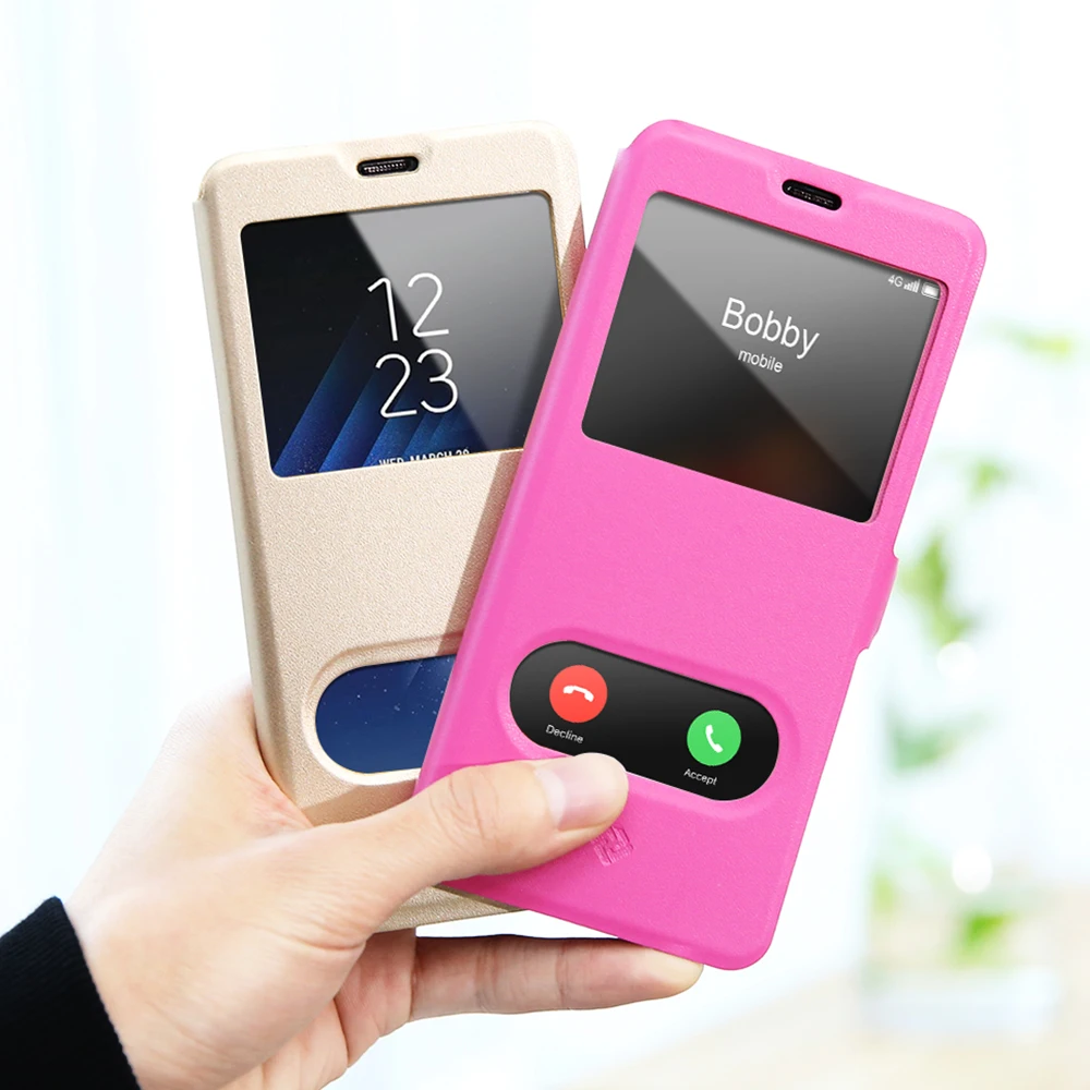 Kisscase флип чехлы для телефонов Samsung Galaxy S8 S7 S6 Edge S5 S4 S3 PU чехол с пряжкой на окно A3 J5 J7