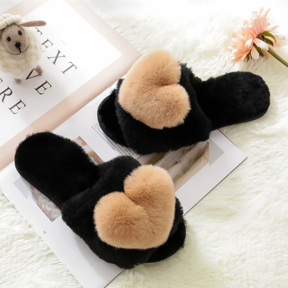Jron 5 Color Women's Winter Warm Genuine Wool Slippers Woolen Home Plush Fur Indoor Slipper Valentine Gift | Обувь