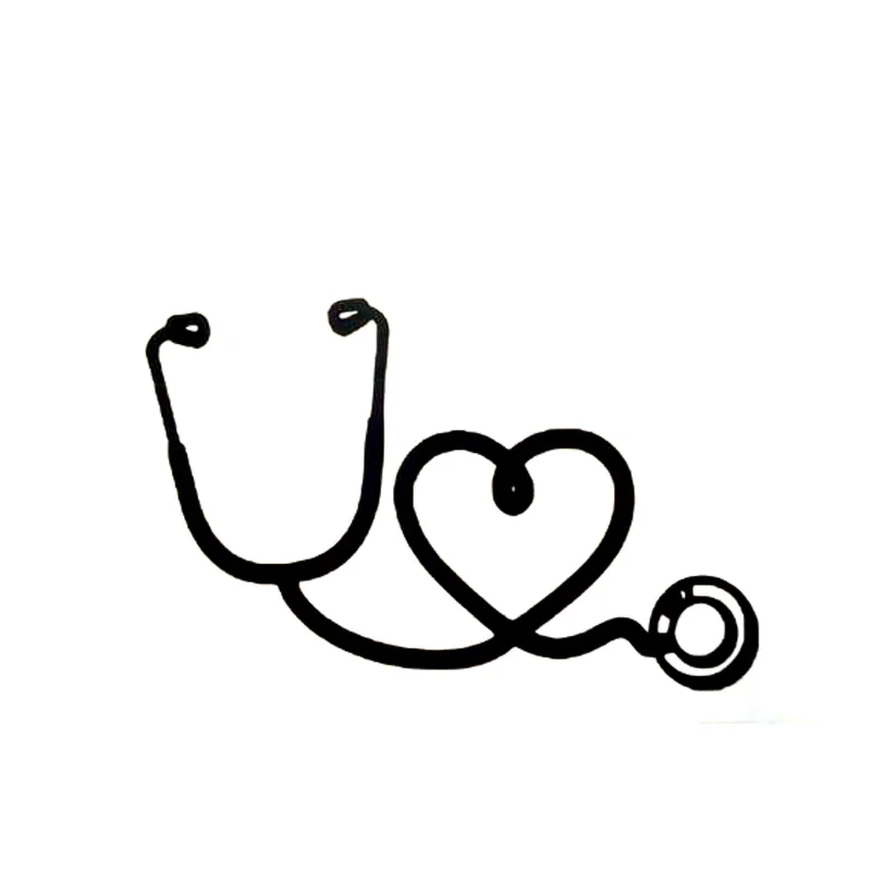 

12.3*8.1CM Personality Nurse Stethoscope Love Car Sticker Cartoon Motorcycle Vinyl Decals Black/Silver C7-1619