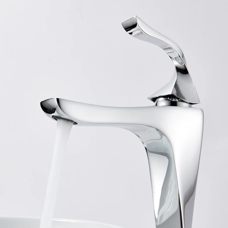Modern Bathroom Black Basin Sink Faucet Deck Mounted Vanity Mixer Tap Single Handle Water Creative Crane | Обустройство дома
