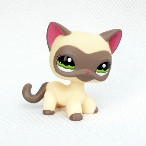 LPS CAT Littlest pet shop поплавок головы игрушки Редкие #1116 красные уши серая маска стоячие старые оригинальные животные короткие волосы кошка