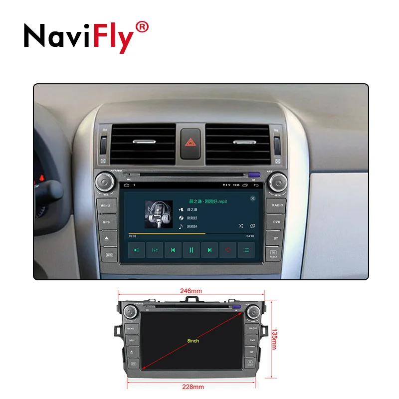 Автомобильный мультимедийный плеер 2din 2 + 32G Android 9 1 dvd для Toyota corolla 2007 2008 2009 2010 2011