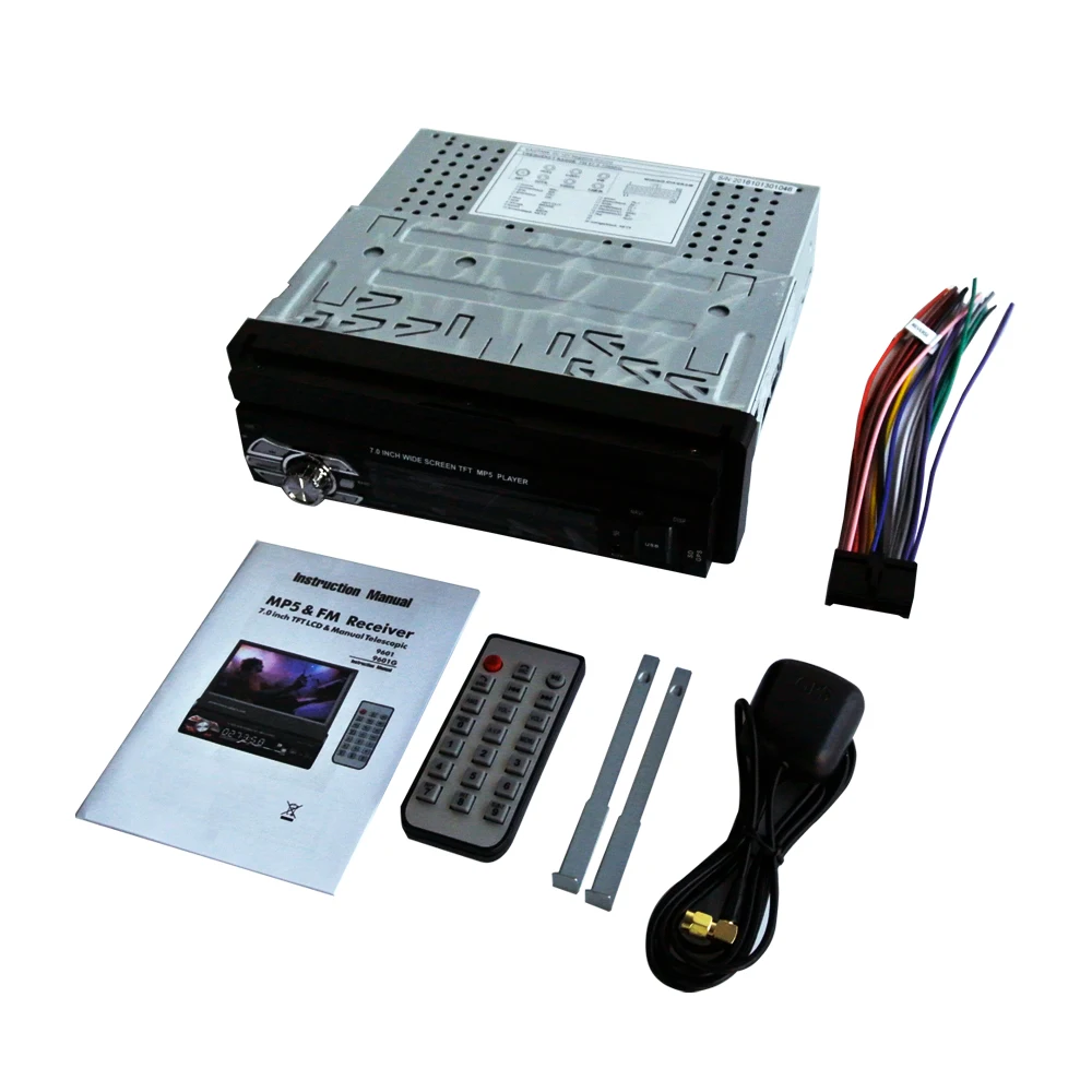 Универсальный 1DIN 7 дюймов скольжения вниз сенсорный экран стерео Встроенный gps