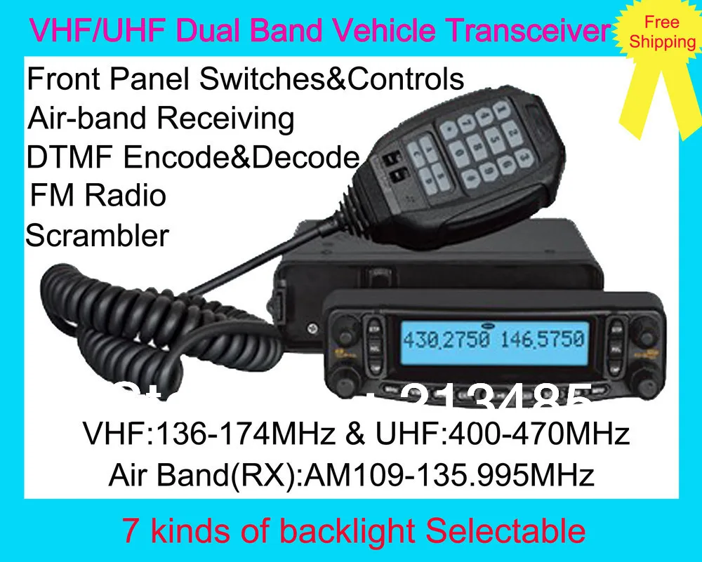 Многофункциональный двухдиапазонный приемопередатчик VHF/UHF яркий с диапазоном