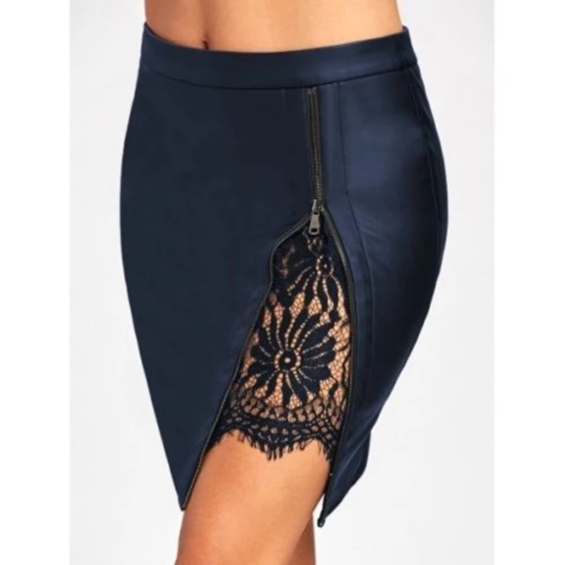 

Women High Waist PU Leather Mini Skirt Plain Flared Pleated Skirt Short Sexy