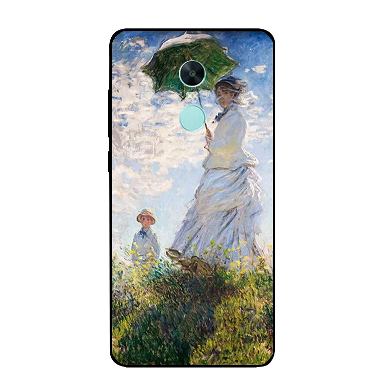 Black Phone Case For Redmi Note 4X Cover for Xiaomi Note4X Shell 5.5&quot Ultra Thin Soft TPU Van Gogh Pattern Fundas |