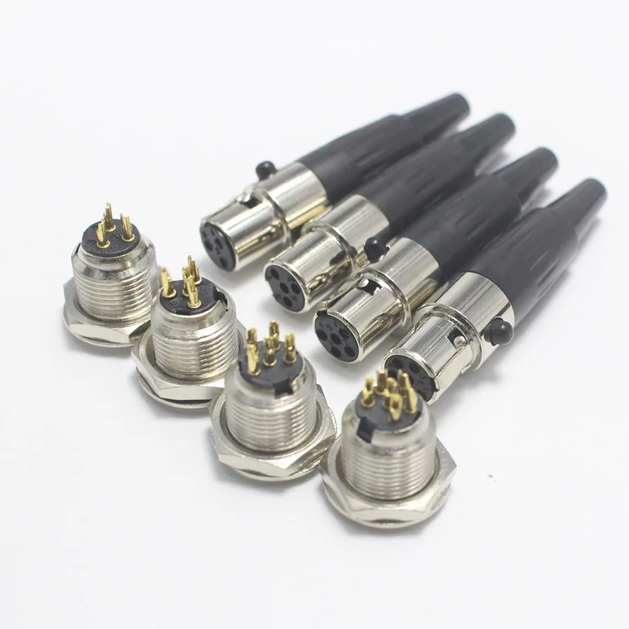 EClyxun 1 компл. Mini XLR 3 4 5 6 контактный разъем Мама + папа маленькая аудио микрофонный