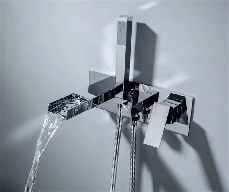 Rolya Cubix кран для ванны с водопадом настенный хромированный Твердый латунный