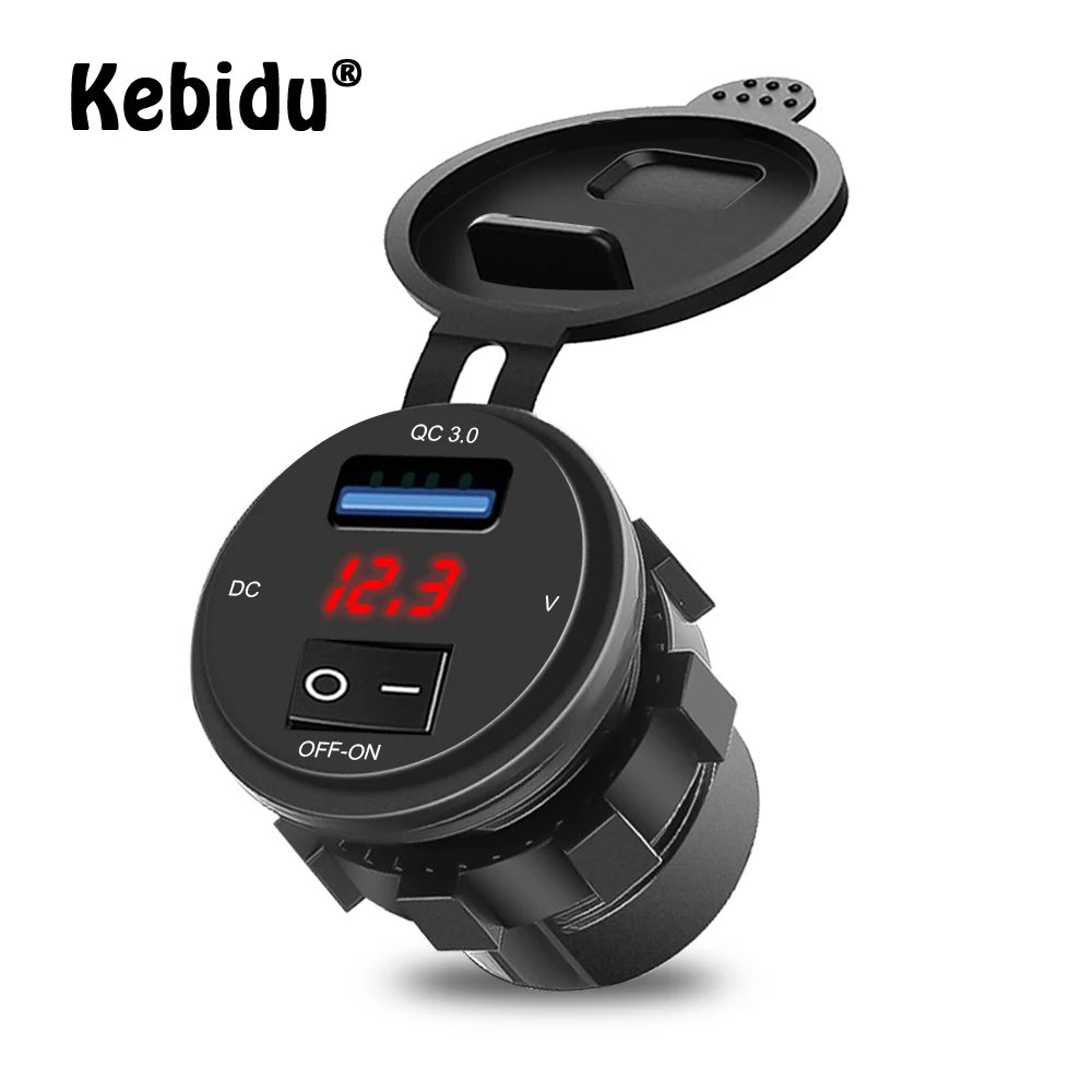 Зарядное устройство для автомобиля Kebidu 12 24 В USB со светодиодной подсветильник