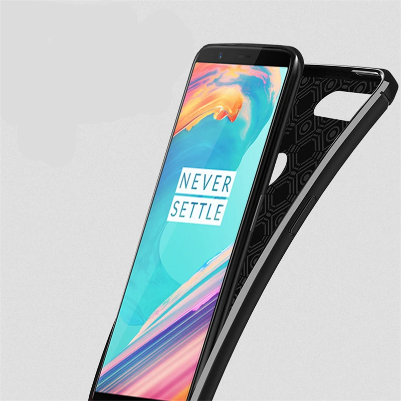SRHE для OnePlus 5T чехол личи Кожа углеродное волокно мягкий силиконовый полное заднее
