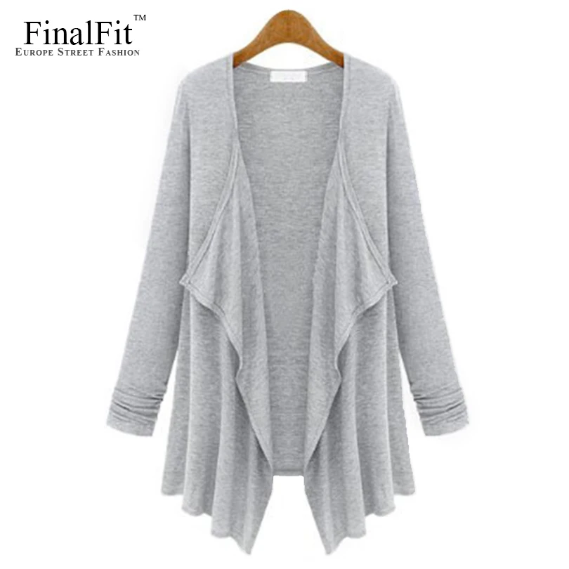 Женский асимметричный кардиган Открытый спереди свободный Драпированный