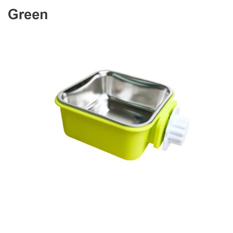 Pet Bowl Stainless Steel Water Food Feeder Feeding Dog Puppy Cat Hanging Cage Square Bowls Pet Supplies Pet Dog Cat Crate Cage