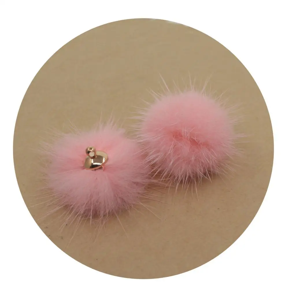 13 pink Lavida F33 30 мм 5 шт. мех норки мяч с серебряным золотым колпачком/Изготовление ювелирных изделий/брелок для ключей в виде туфли серьги DIY материалы/ювелирные аксессуары - Цвет: 13 pink