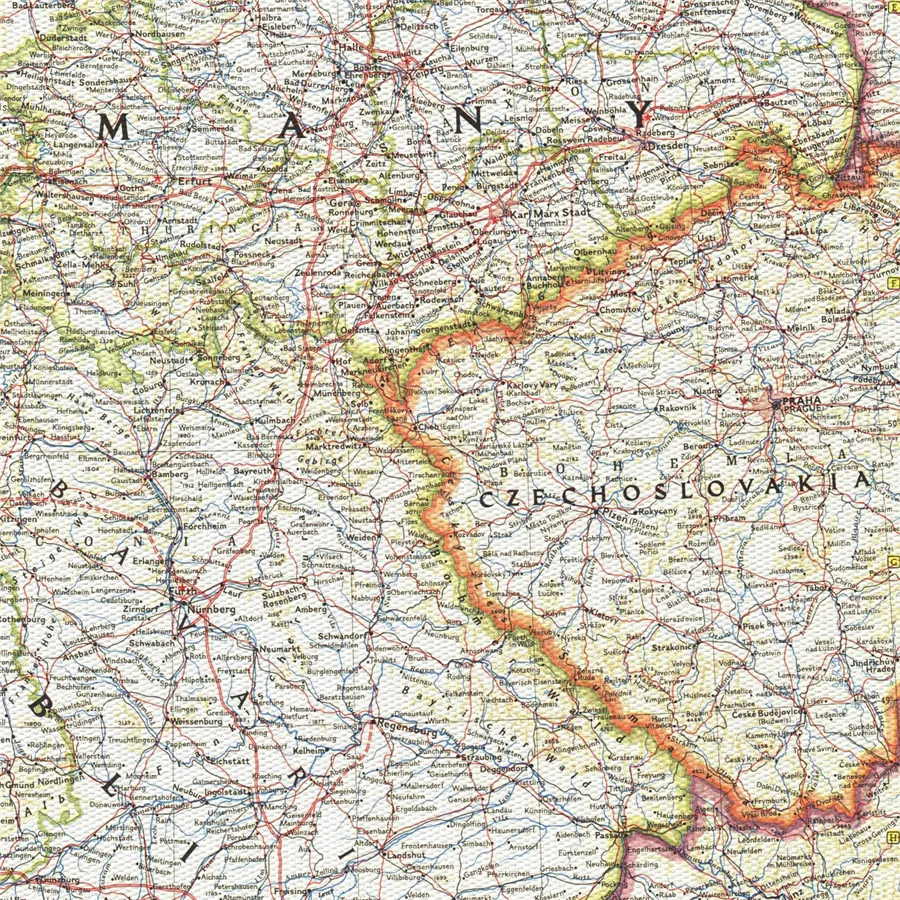 National Geographic классика Германия карта холст постер Ретро стиль антикварная