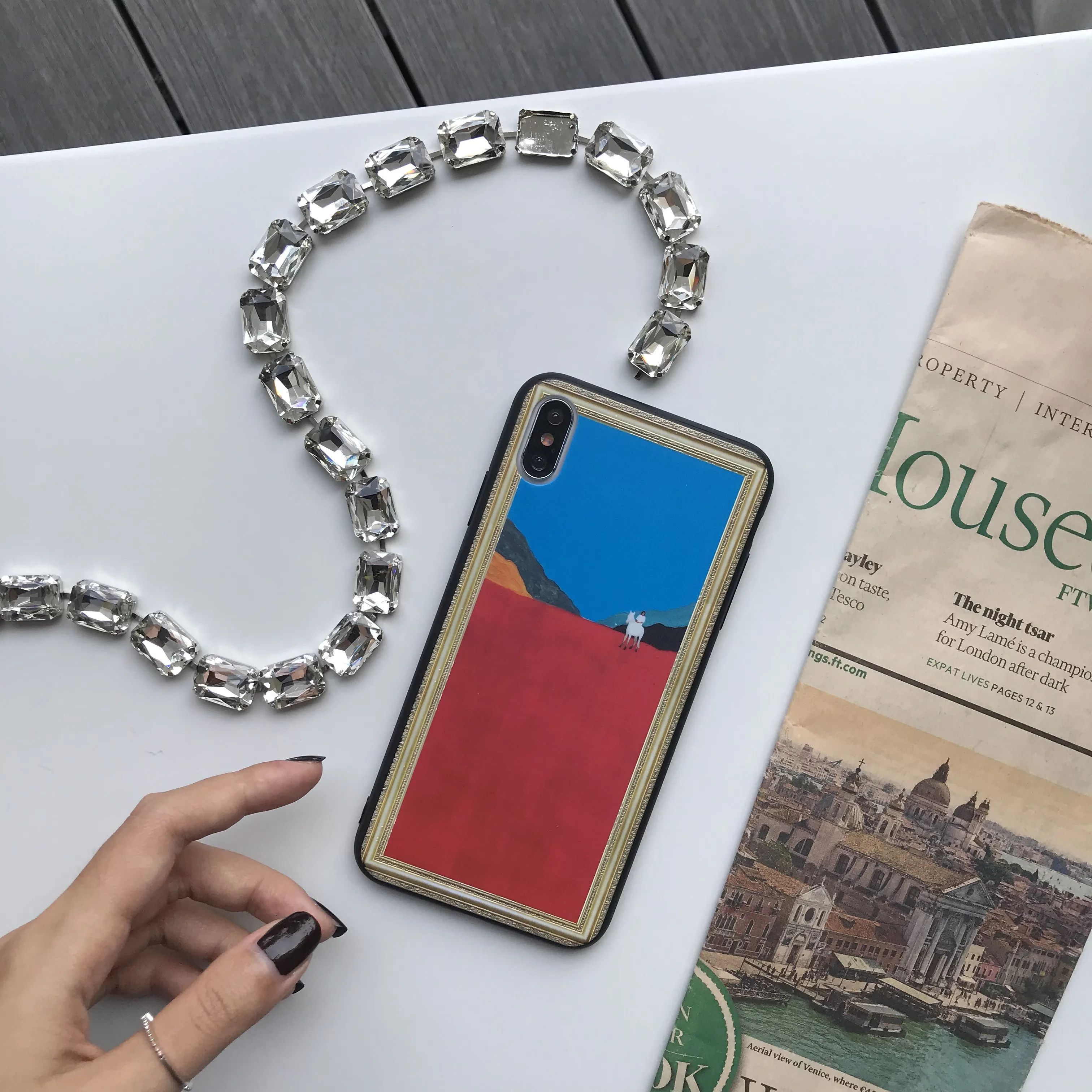 Художественный цветной чехол для iphone 6 6S Plus X XS MAX Простые ретро Чехлы XR 7 8Plus PC