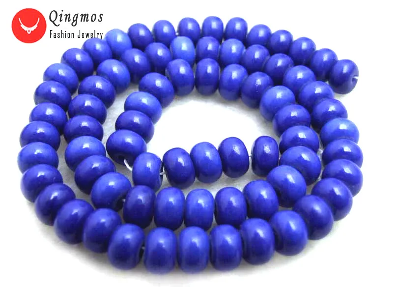 Qingmos 5*8 мм синий Rondelle синтез Lapis натуральный камень бусины для самостоятельного